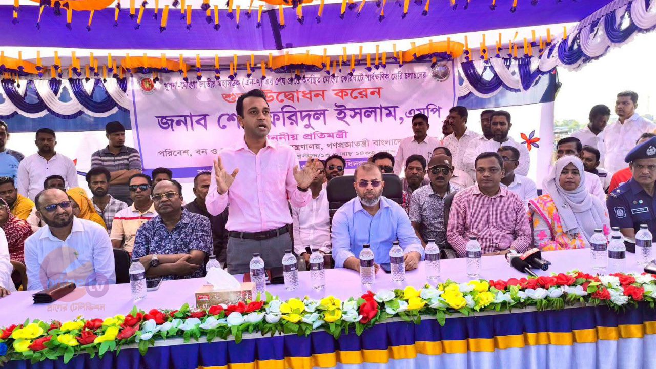মোংলা নদীতে ২৪ ঘন্টা ২টি ফেরি চলাচলের উদ্বোধন