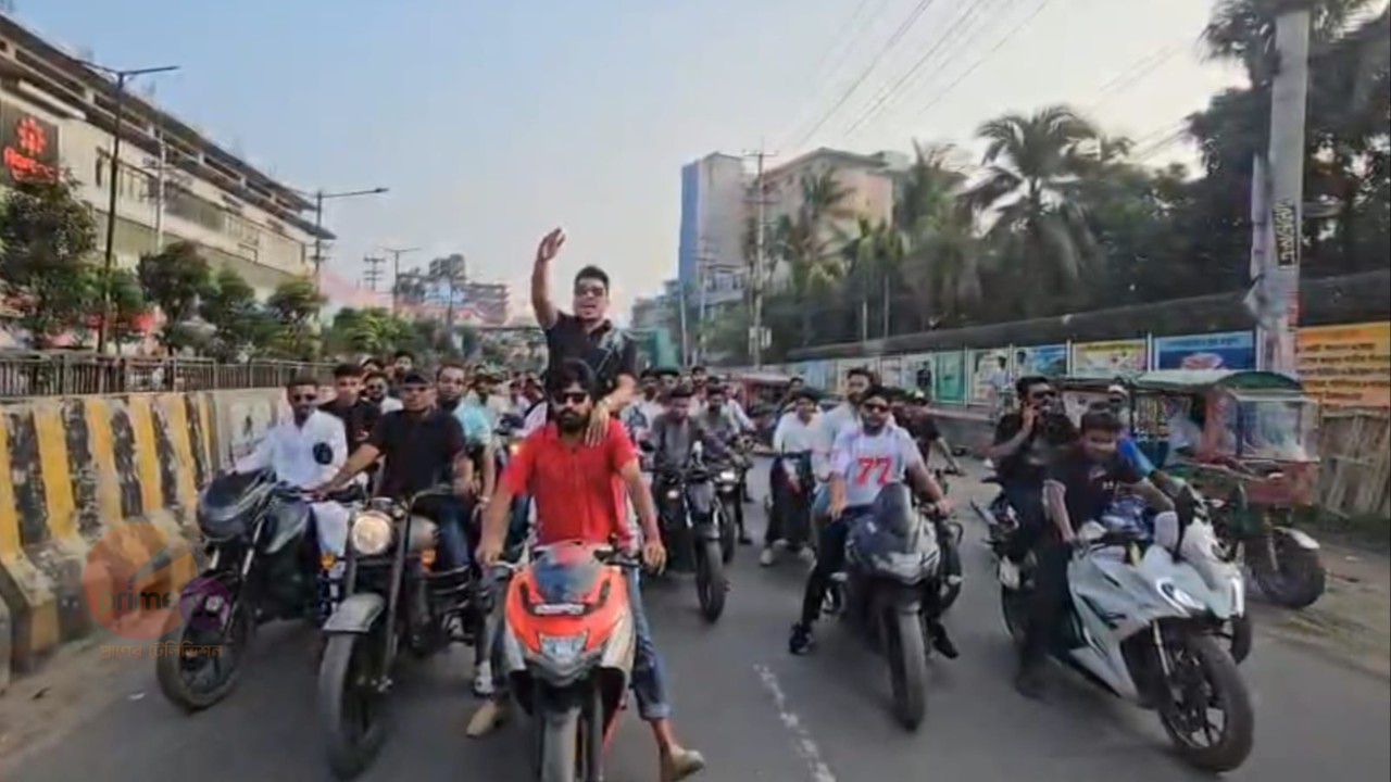 সাভারে খোরশেদ আলমের সমর্থনে মোটরসাইকেল শোভাযাত্রা
