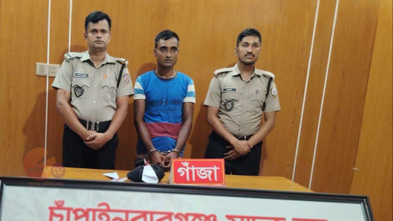 নাচোলে ৩০০ গ্রাম গাঁজাসহ যুবক আটক
