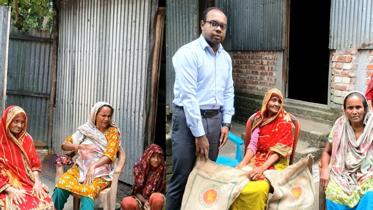 সংবাদ প্রকাশের পর তিন বোনের পাশে উপজেলা প্রশাসন